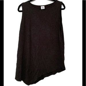 M Sleeveless Asymmetrical Black Top